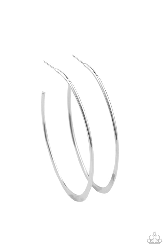 Flatlined Silver Hoop